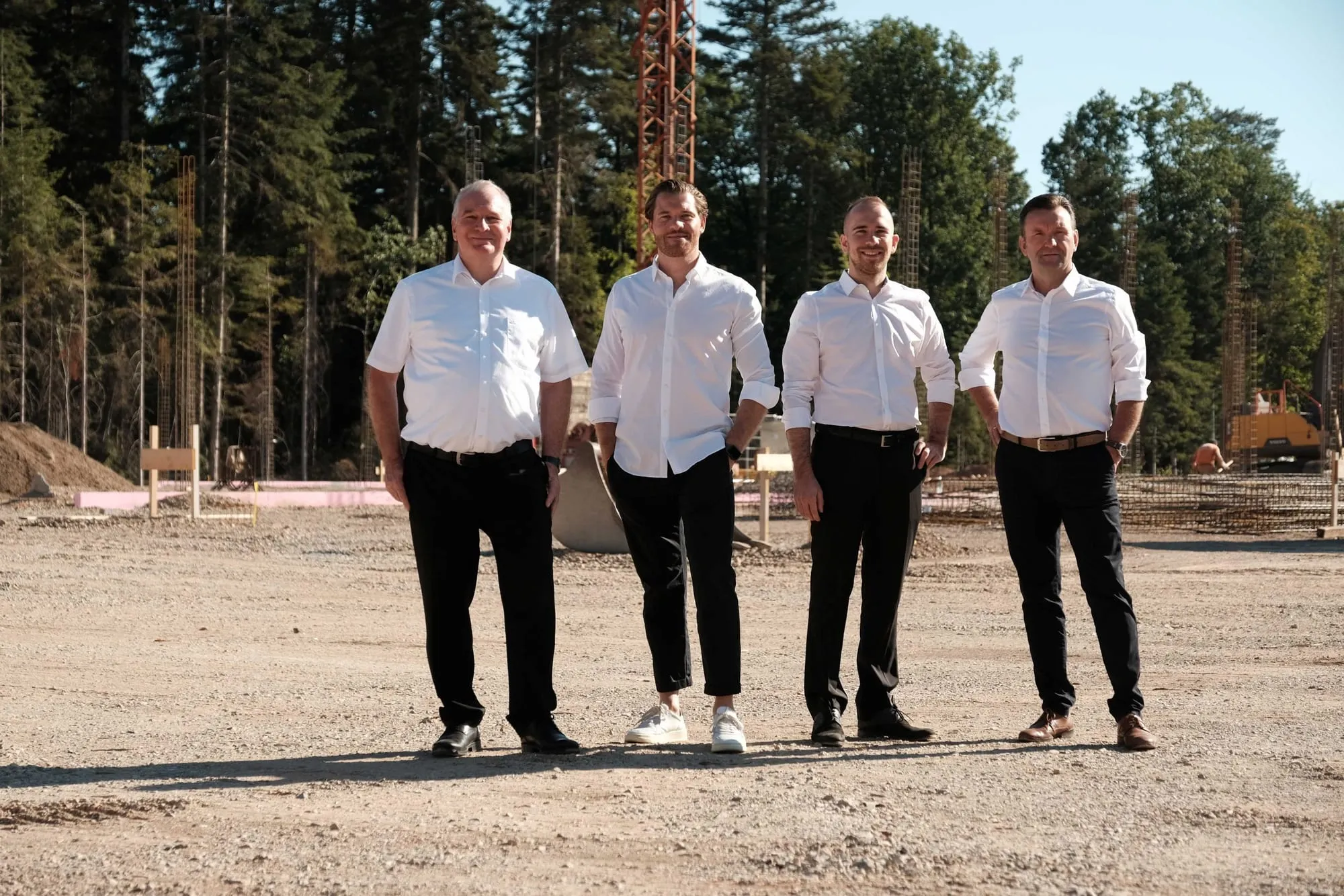Das GEOTEAM-Führungsteam auf einem Baugelände